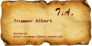 Trummer Albert névjegykártya